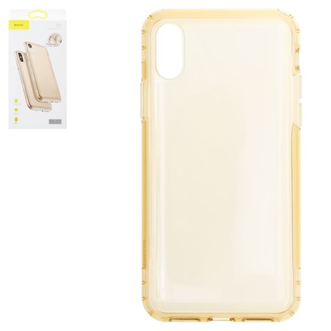 Чехол Baseus для iPhone X, iPhone XS, золотистый, прозрачный, защитный, силикон, #ARAPIPH58 SF0V