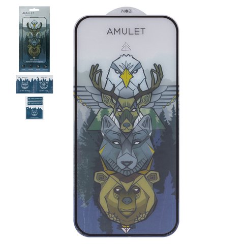 Захисне скло iNobi Amulet для Apple iPhone 15 Pro, Full Glue, Anti Static, чорний, шар клею нанесений по всій поверхні