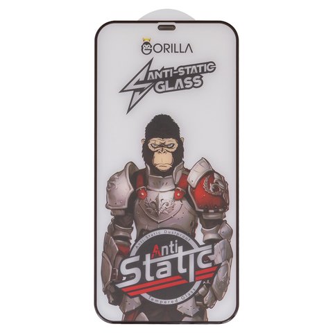 Защитное стекло для Apple iPhone 12 Pro Max, совместимо с чехлом, Full Glue, Anti Static, без упаковки , черный, gorilla