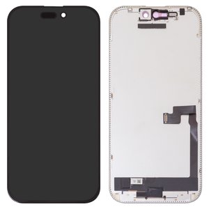 Дисплей JCID для iPhone 16 Pro, черный, с рамкой, HC, без ошибки, OLED  soft, Diagnosable, 120Hz